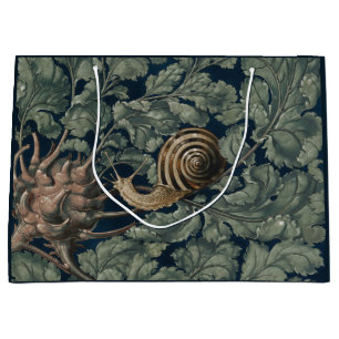 Vintage Art Nouveau Botanische Schnecke Antik Große Geschenktüte