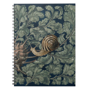 Vintage Art Nouveau Botanische Schnecke Antik Notizblock