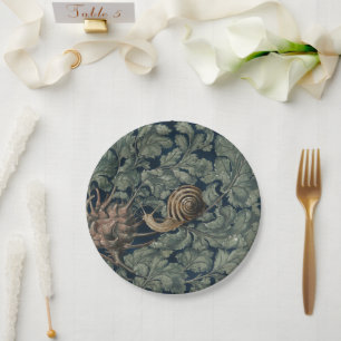 Vintage Art Nouveau Botanische Schnecke Antik Pappteller