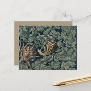 Vintage Art Nouveau Botanische Schnecke Antik Postkarte
