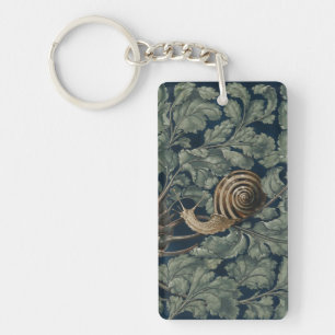 Vintage Art Nouveau Botanische Schnecke Antik Schlüsselanhänger