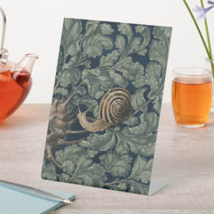 Vintage Art Nouveau Botanische Schnecke Antik Sockelschild
