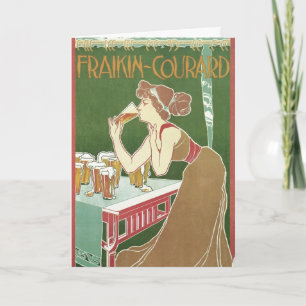 Vintage Art Nouveau Brasserie Fraikin-Courard Bier Karte