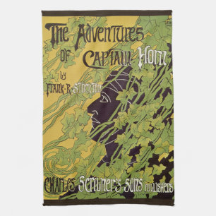 Vintage Art Nouveau Buch, Abenteuer von Captain Ho Geschirrtuch