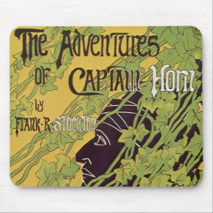 Vintage Art Nouveau Buch, Abenteuer von Captain Ho Mousepad