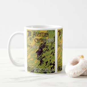 Vintage Art Nouveau Buch, Abenteuer von Kapitän Ho Kaffeetasse