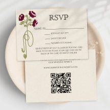 Vintage Art Nouveau Burgunderrosa Blumen QR Code