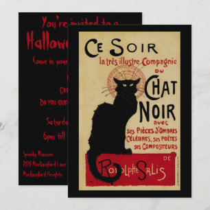 Vintage Art Nouveau, Ce Soir Chat Noir Schwarze Ka Einladung
