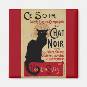 Vintage Art Nouveau, Ce Soir Chat Noir Schwarze Ka Magnet