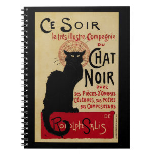 Vintage Art Nouveau, Ce Soir Chat Noir Schwarze Ka Notizblock