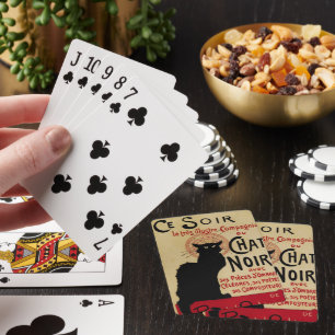 Vintage Art Nouveau, Ce Soir Chat Noir Schwarze Ka Spielkarten