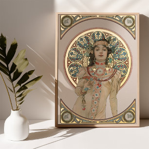 Vintage Art Nouveau Champagner-Feier Mucha Foliendrucke
