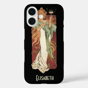 Vintage Art Nouveau, Champagner von Alphonse Mucha iPhone 16 Hülle