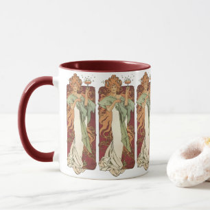 Vintage Art Nouveau, Champagner von Alphonse Mucha Tasse