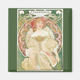 Vintage Art Nouveau, Champenois von Alphonse Mucha Magnet