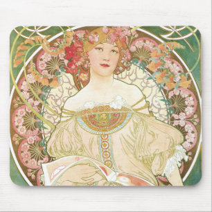 Vintage Art Nouveau, Champenois von Alphonse Mucha Mousepad