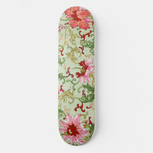 Vintage Art Nouveau Chinesische Blumenmotive Chino Skateboard