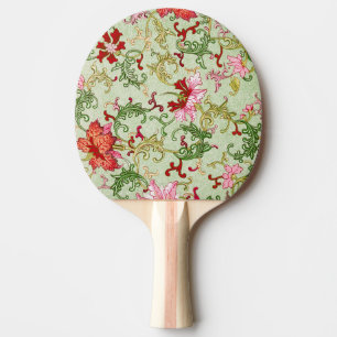 Vintage Art Nouveau Chinesische Blumenmotive Chino Tischtennis Schläger