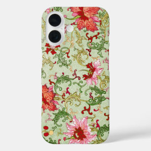 Vintage Art Nouveau Chinesische Blumenmuster Chino iPhone 16 Hülle