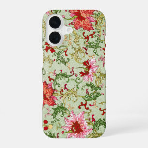Vintage Art Nouveau Chinesische Blumenmuster Chino iPhone 16 Hülle