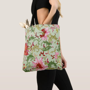 Vintage Art Nouveau Chinesische Blumenmuster Chino Tasche