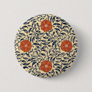 Vintage Art Nouveau Chinesischer Pfingstrosen Blum Button