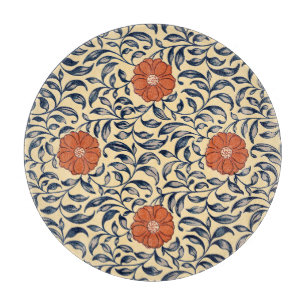 Vintage-Art Nouveau Chinesisches Pfingstrosen-Blum Schneidebrett