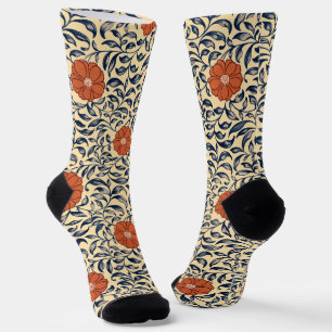 Vintage Art Nouveau Chinesisches Pfingstrosen-Blum Socken