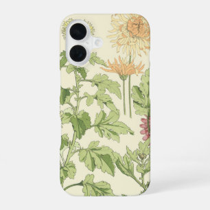 Vintage Art Nouveau, Chrysanthemen in einem Garten iPhone 16 Hülle