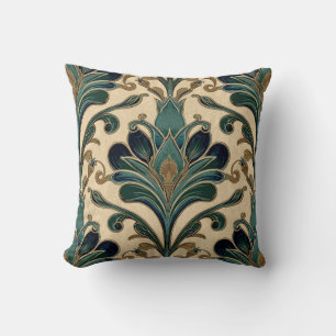 Vintage Art Nouveau Deco Majolika Blumen Craftsman Kissen