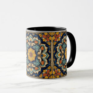Vintage Art Nouveau Deco Majolika Blumen Craftsman Tasse
