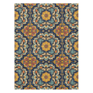 Vintage Art Nouveau Deco Majolika Blumen Handwerks Tischdecke