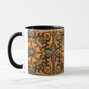 Vintage Art Nouveau Deco Majolika Blumenkunst Hand Tasse