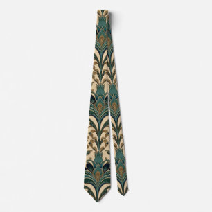 Vintage Art Nouveau Deco Majolika Floral Kunsthand Krawatte