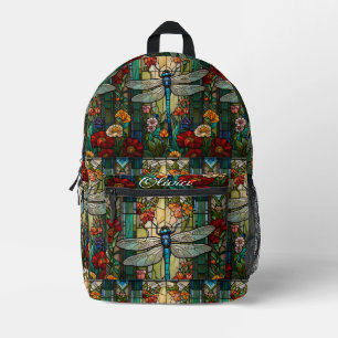 Vintage Art Nouveau Dragonfly boho Monogramm Bedruckter Rucksack