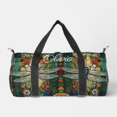 Vintage Art Nouveau Dragonfly boho Monogramm Duffle Bag (Vorderseite)