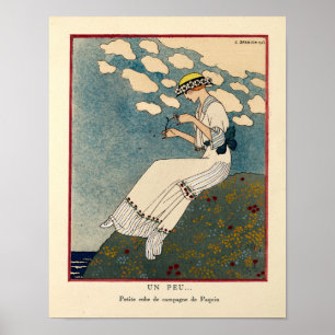 Vintage Art Nouveau "Ein Wenig..." von G. Barbier Poster