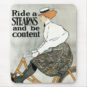 Vintage Art Nouveau, Fahren Sie ein Sterns-Fahrrad Mousepad