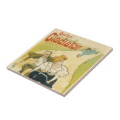 Vintage Art Nouveau, Fahrräder von Gladiator Cycle Fliese (Seite)