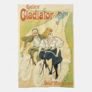Vintage Art Nouveau, Fahrräder von Gladiator Cycle Geschirrtuch