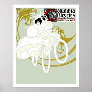 Vintage-Art-Nouveau-Fahrradwerbung von Will Bradle Poster