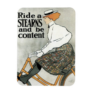 Vintage Art Nouveau, Fahrt auf Sterns Fahrrädern Magnet