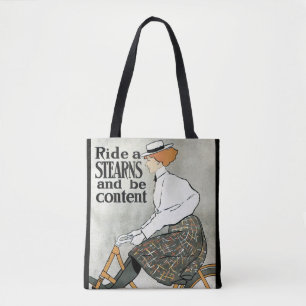 Vintage Art Nouveau, Fahrt auf Sterns Fahrrädern Tasche