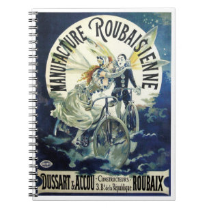 Vintage Art Nouveau Feen, Fahrrad Pierrot Mond Notizblock