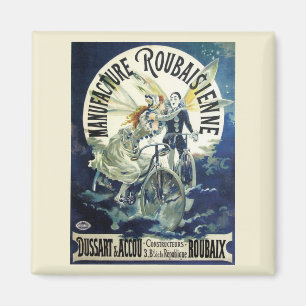Vintage Art Nouveau Feen, Pierrot Fahrrad Mond Magnet