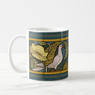 Vintage Art Nouveau Fisch Taube Muster Verneuil Kaffeetasse