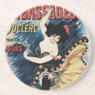 Vintage Art Nouveau Flamenco-Tänzerin, Ambassadeur Getränkeuntersetzer