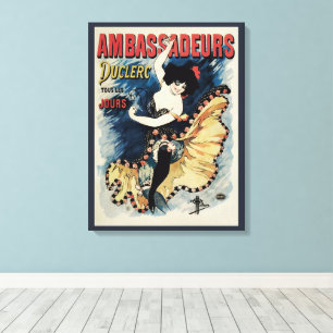 Vintage Art Nouveau Flamenco-Tänzerin, Ambassadeur Leinwanddruck