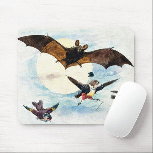 Vintage Art Nouveau Fledermaus und gekleidete Vöge Mousepad