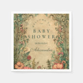 Vintage Art Nouveau Floral Baby Shower Serviette (Vorderseite)